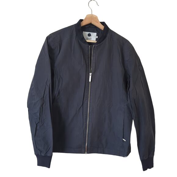 NN07 No Nationality Navy Blue Bomber Jacket Waterproof Windproof Coat Medium M - Picture 1 of 11